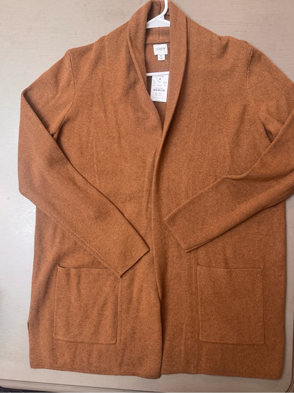 J. Crew Open-Front Shawl Collar Cardigan - Brown size medium NWT retail $138